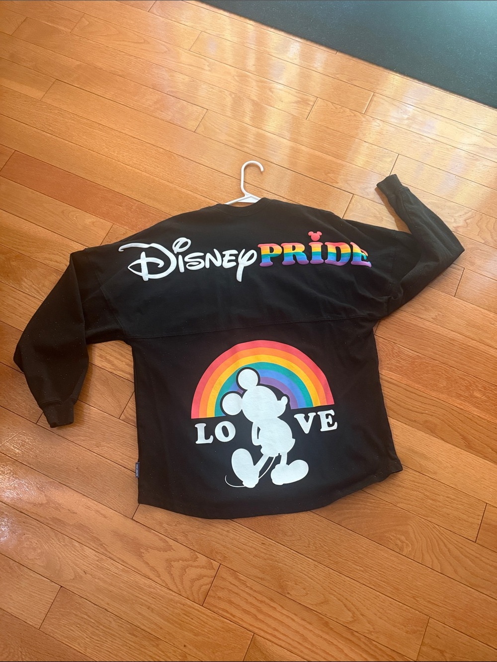 Disney Black Kids Hoodie with Rainbow Pride Mickey Love Graphic